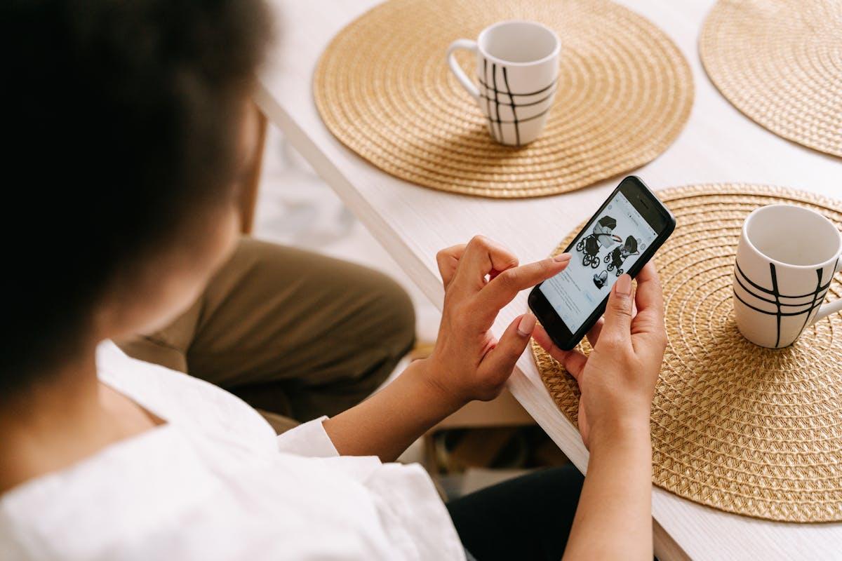 Woman shopping online with smartphone