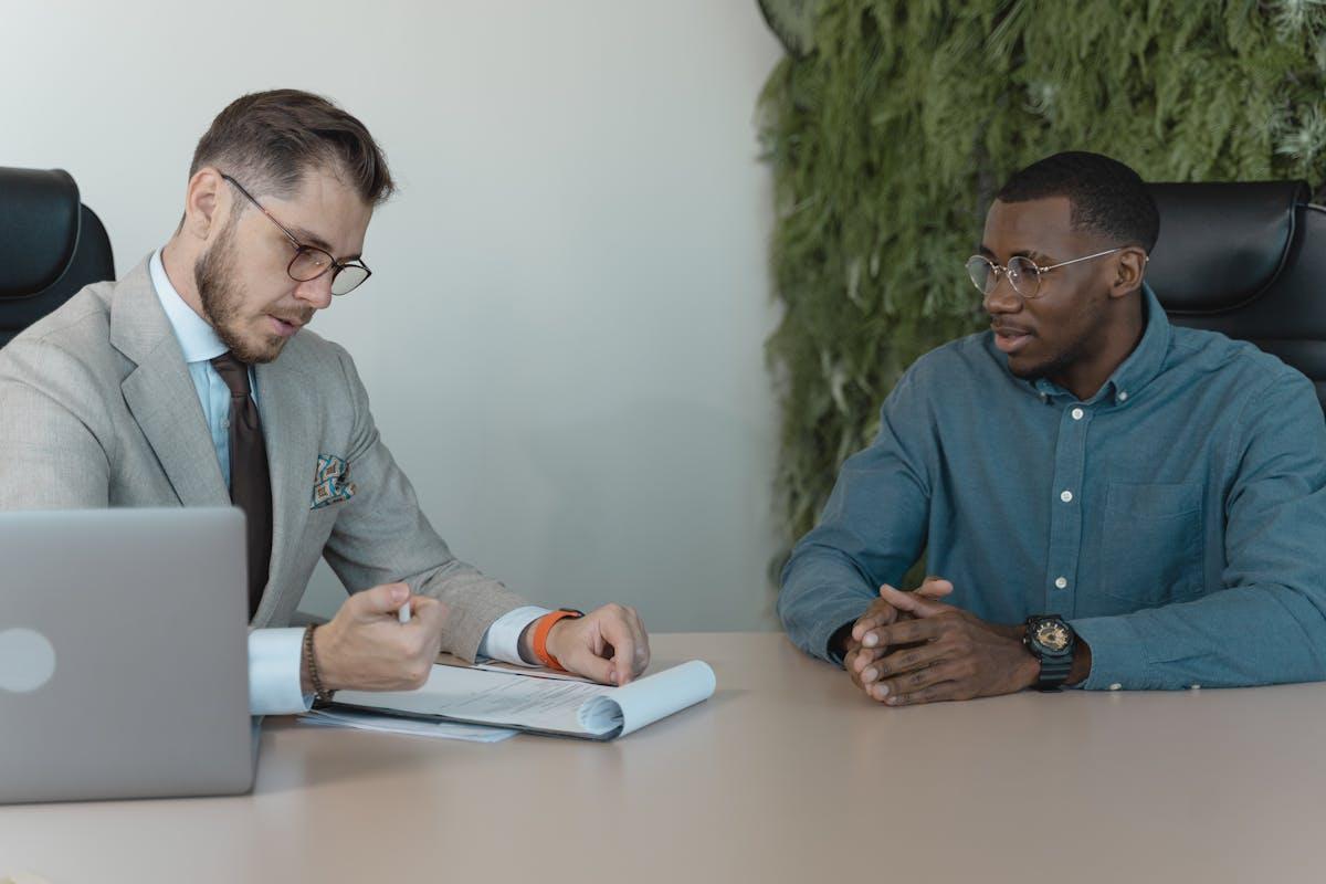 Professional job interview in a modern office environment