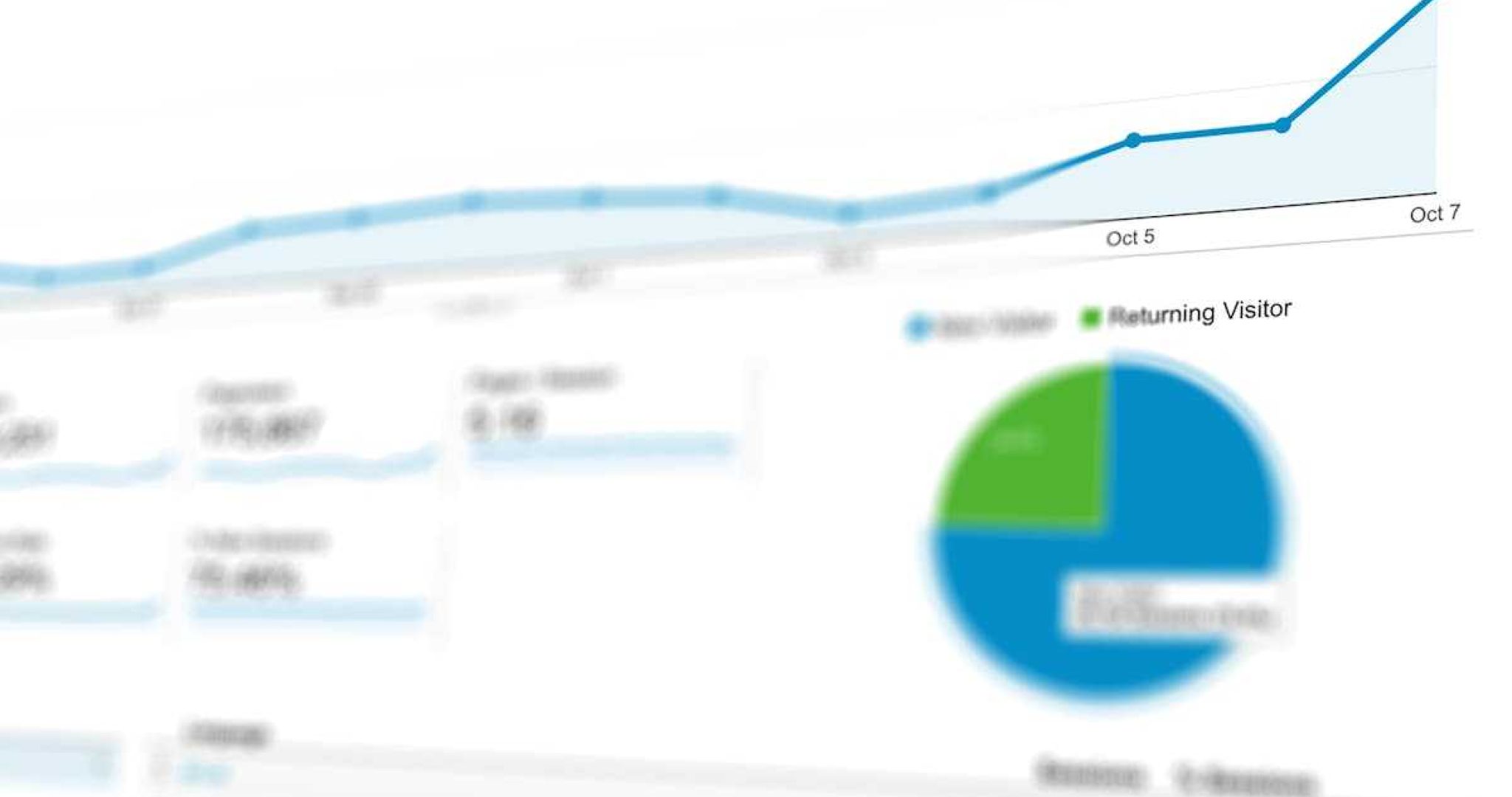 Abstract visualization of data analytics with graphs showing growth patterns