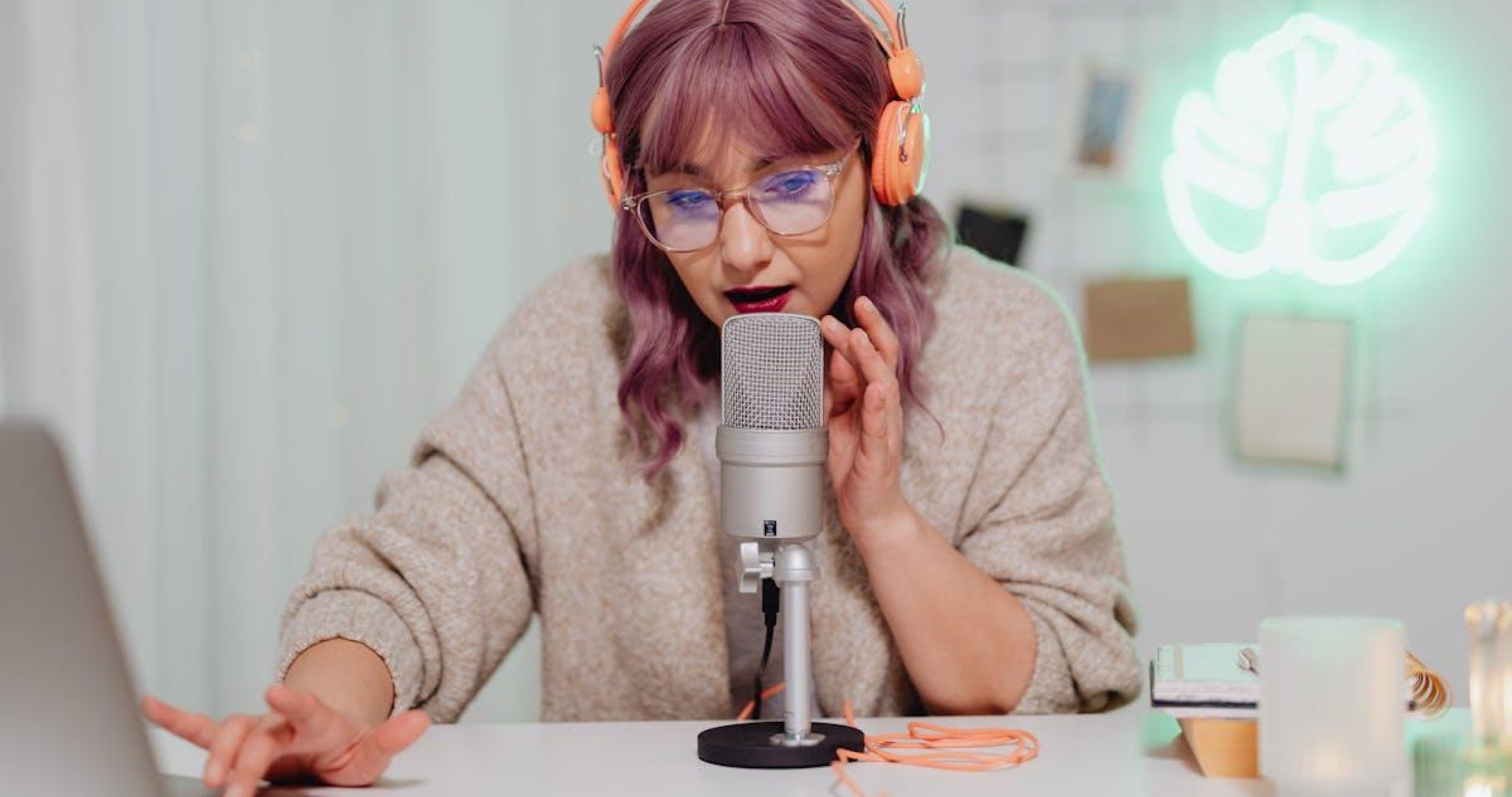 Person writing creative content for brand