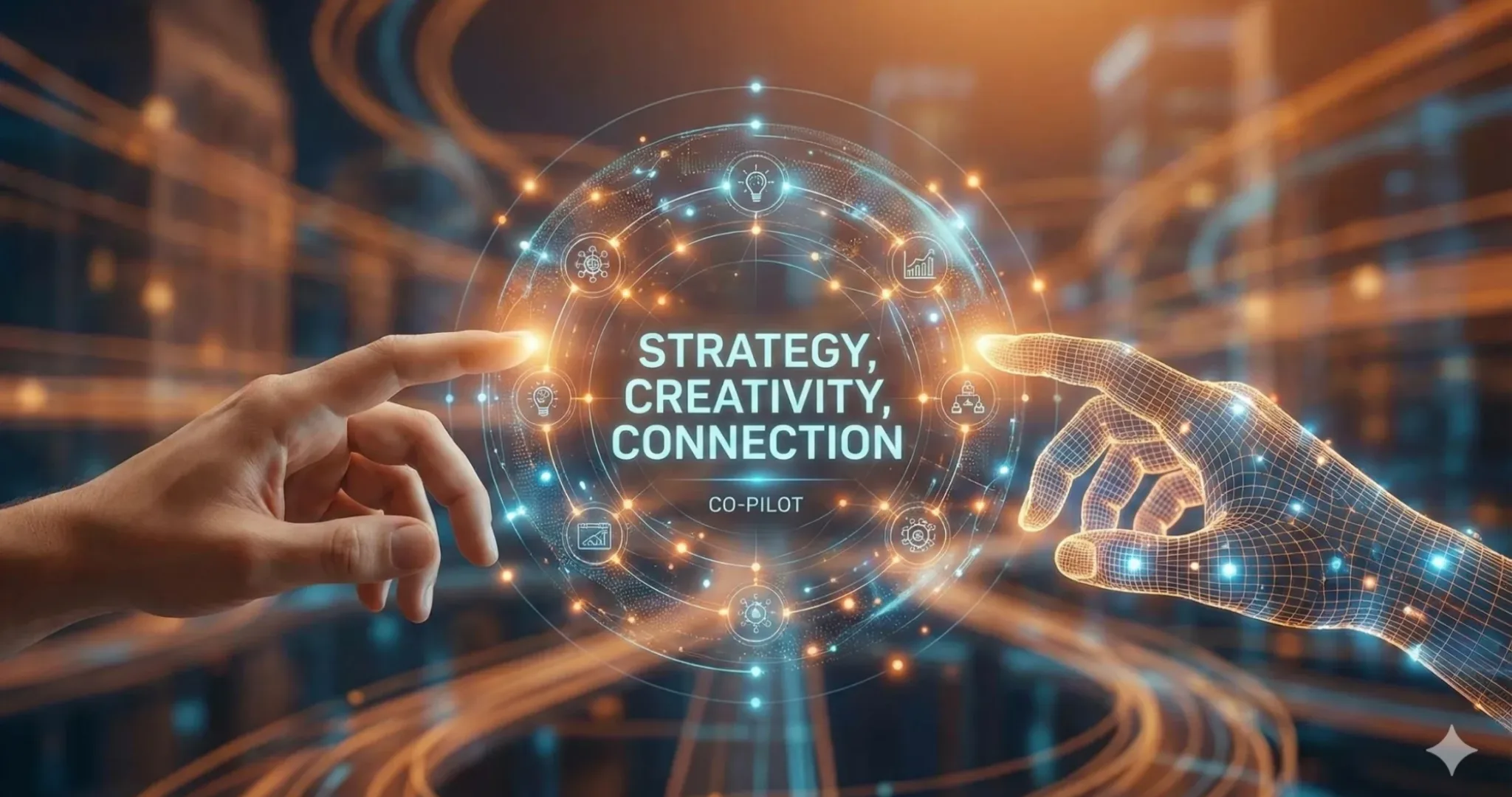 Digital and human hand touching