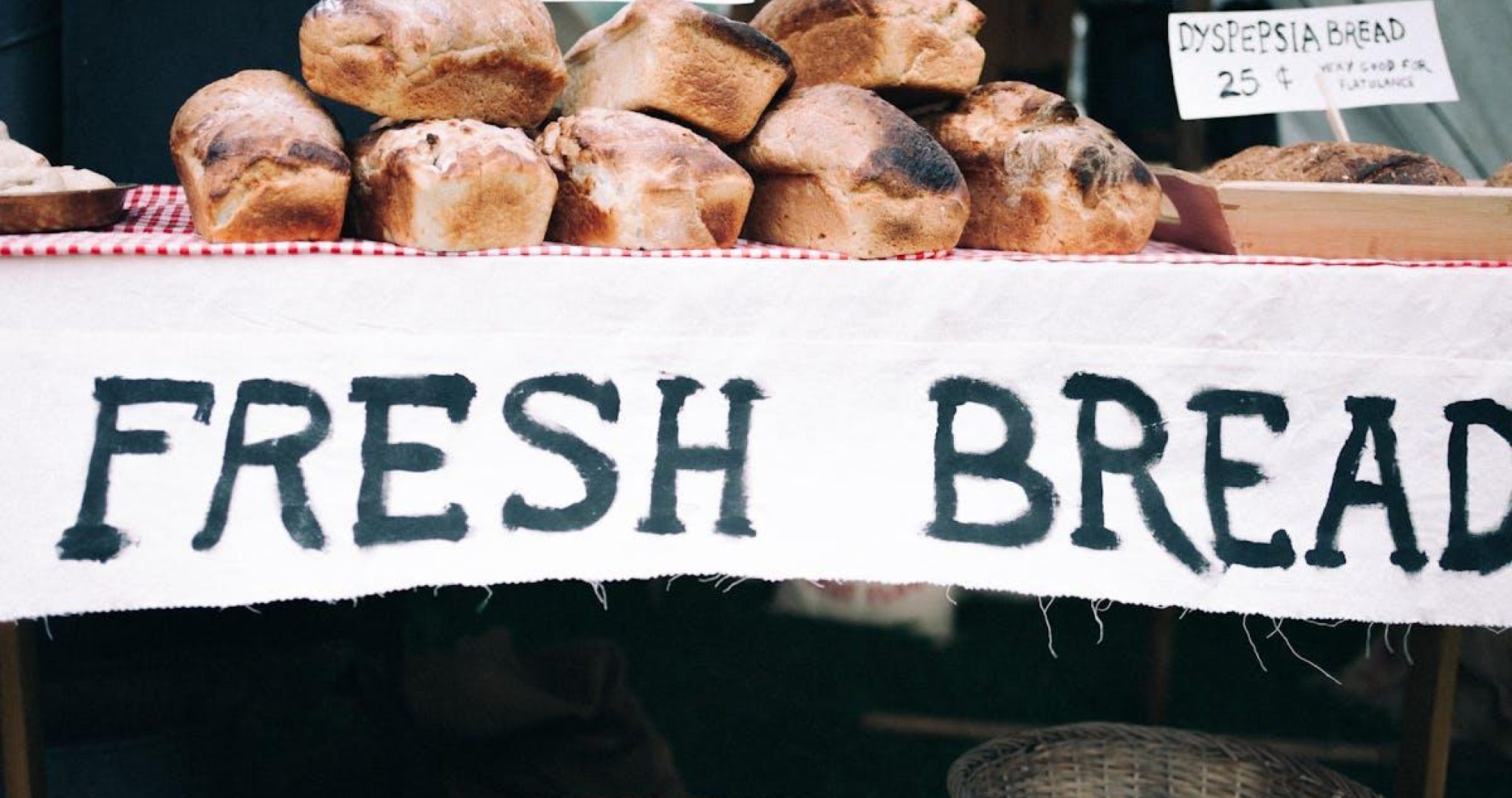 Fresh baked bread in artisan bakery