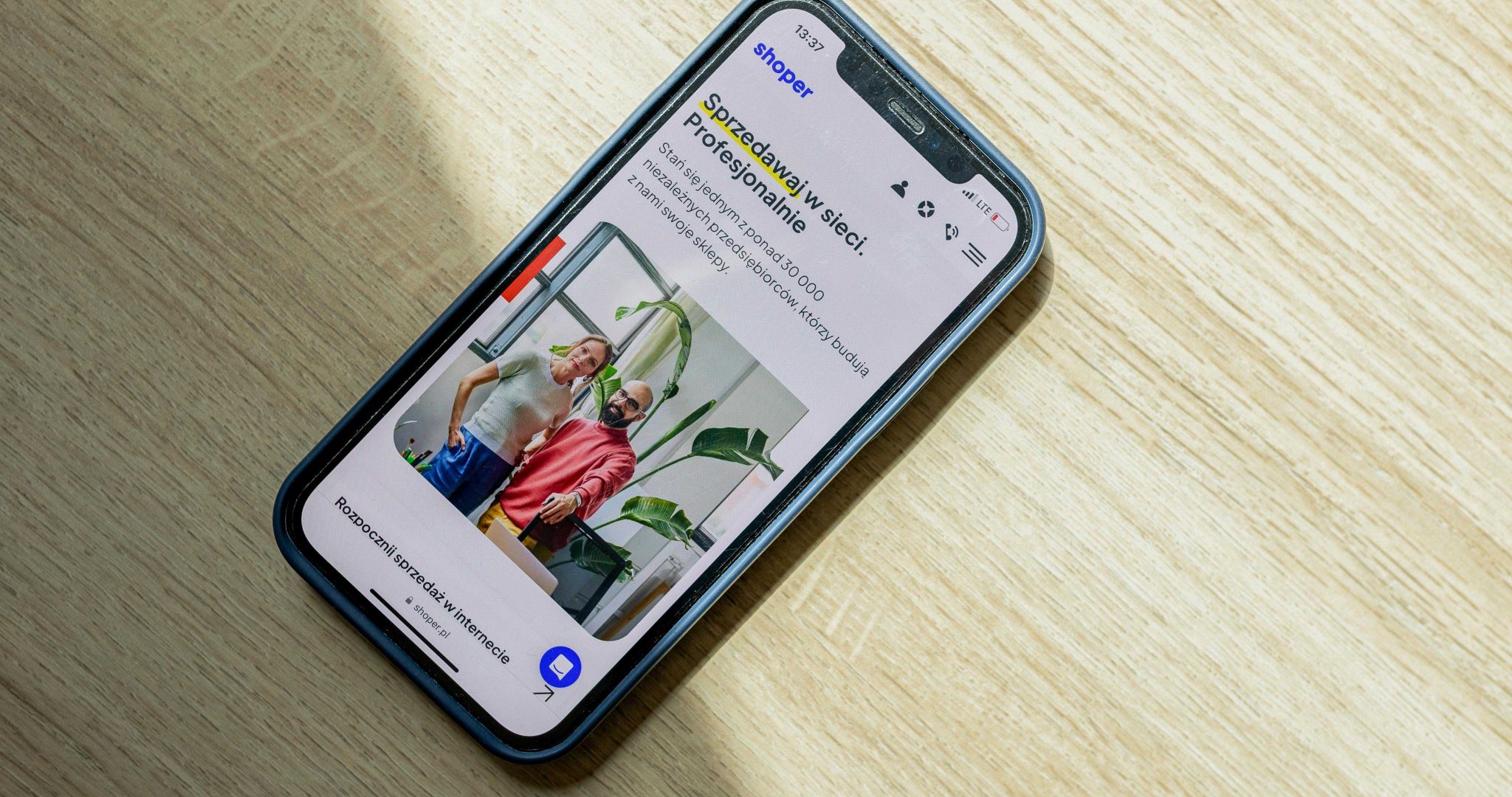 Smartphone with ecommerce website