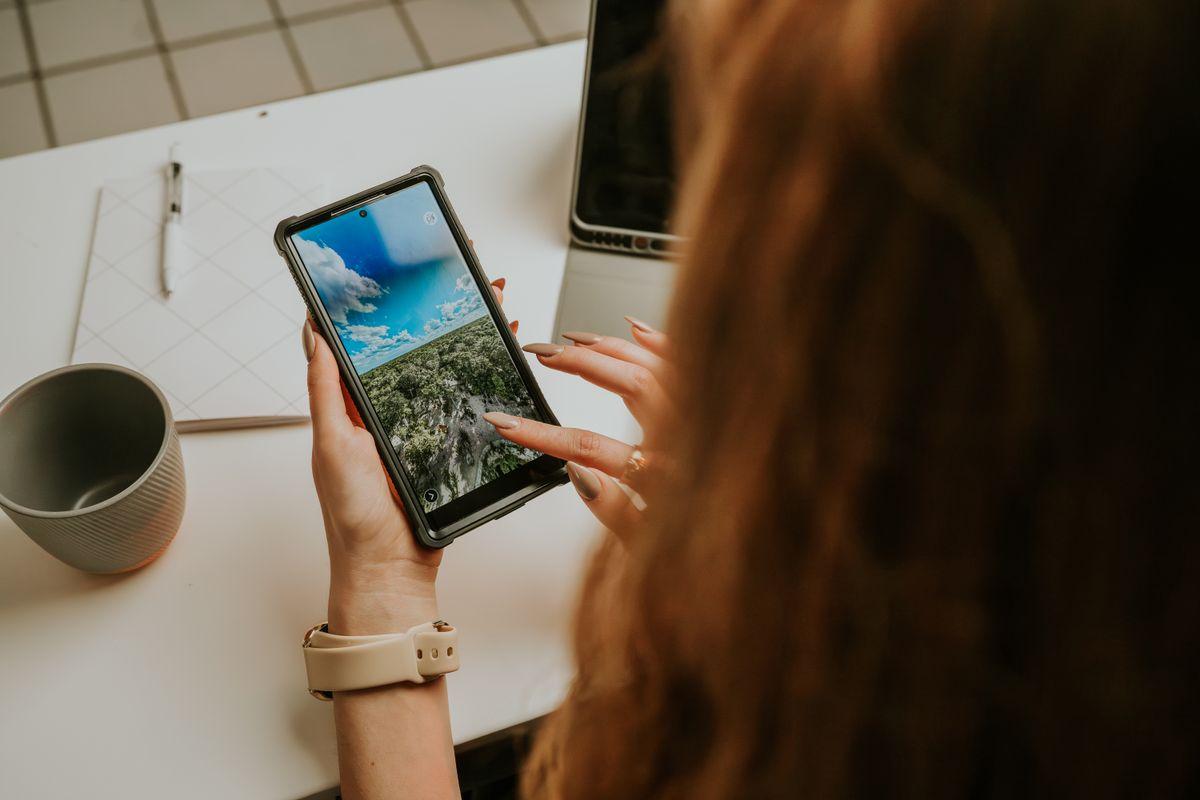 Managing social media for a dental practice on a smartphone