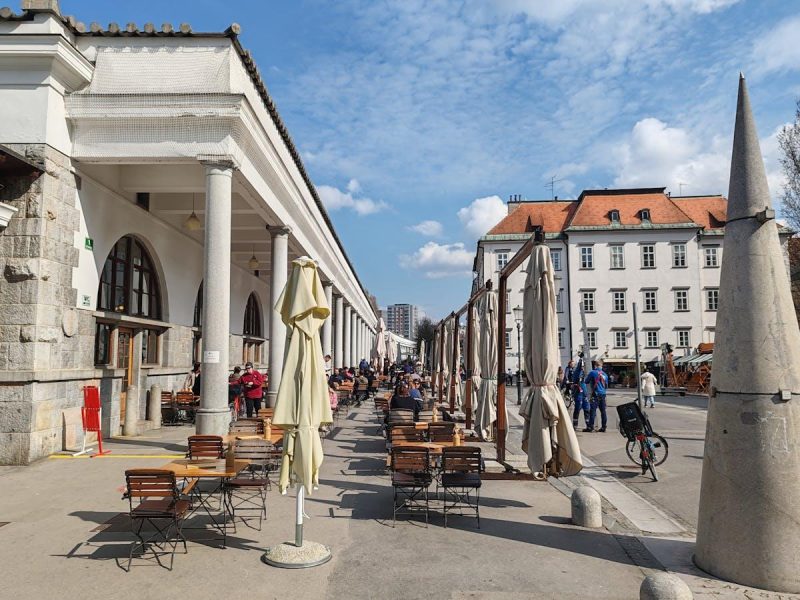 Ljubljana city morning scene
